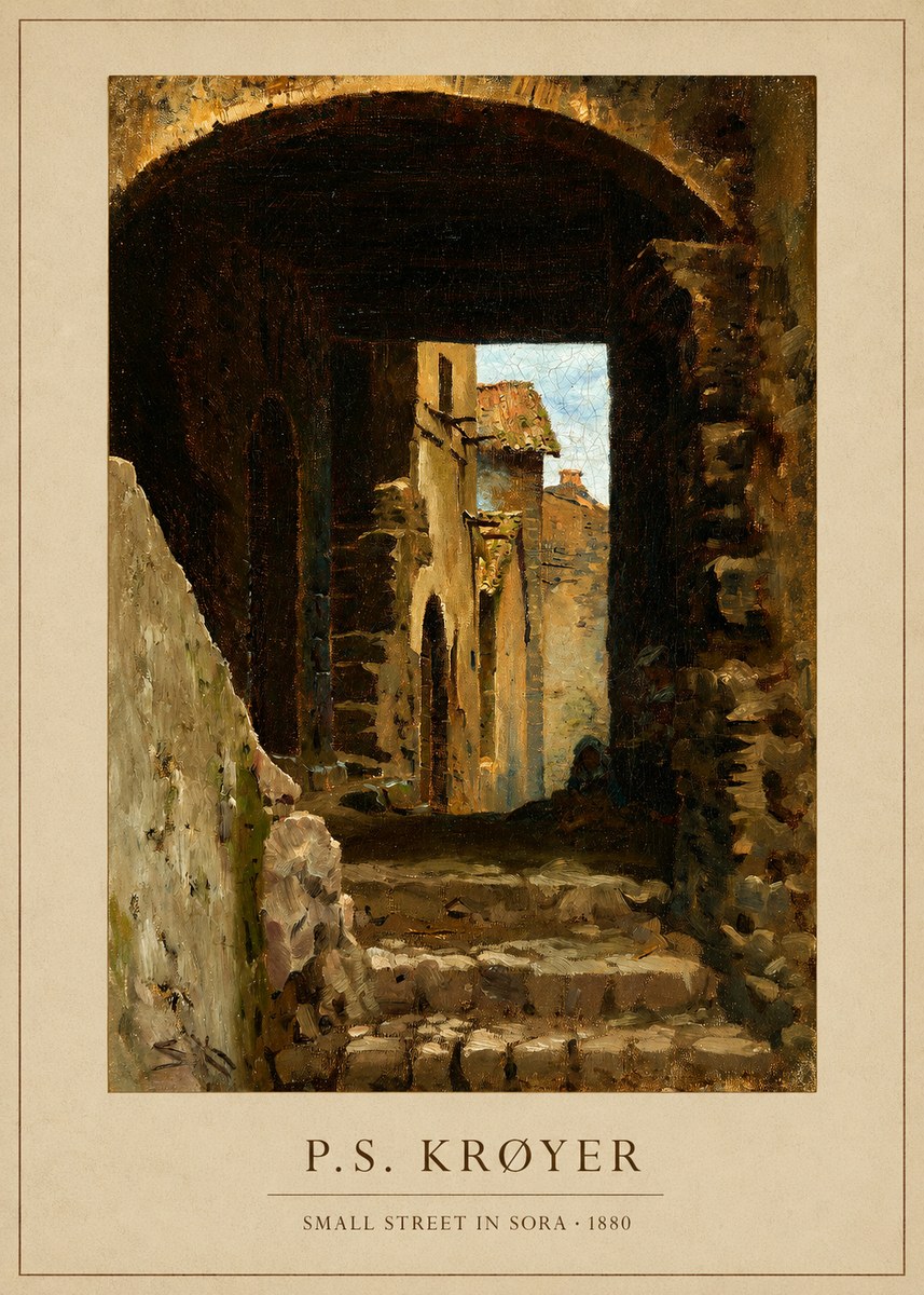 P.S. Krøyer Archway in an Italian Street No3 - Plakát