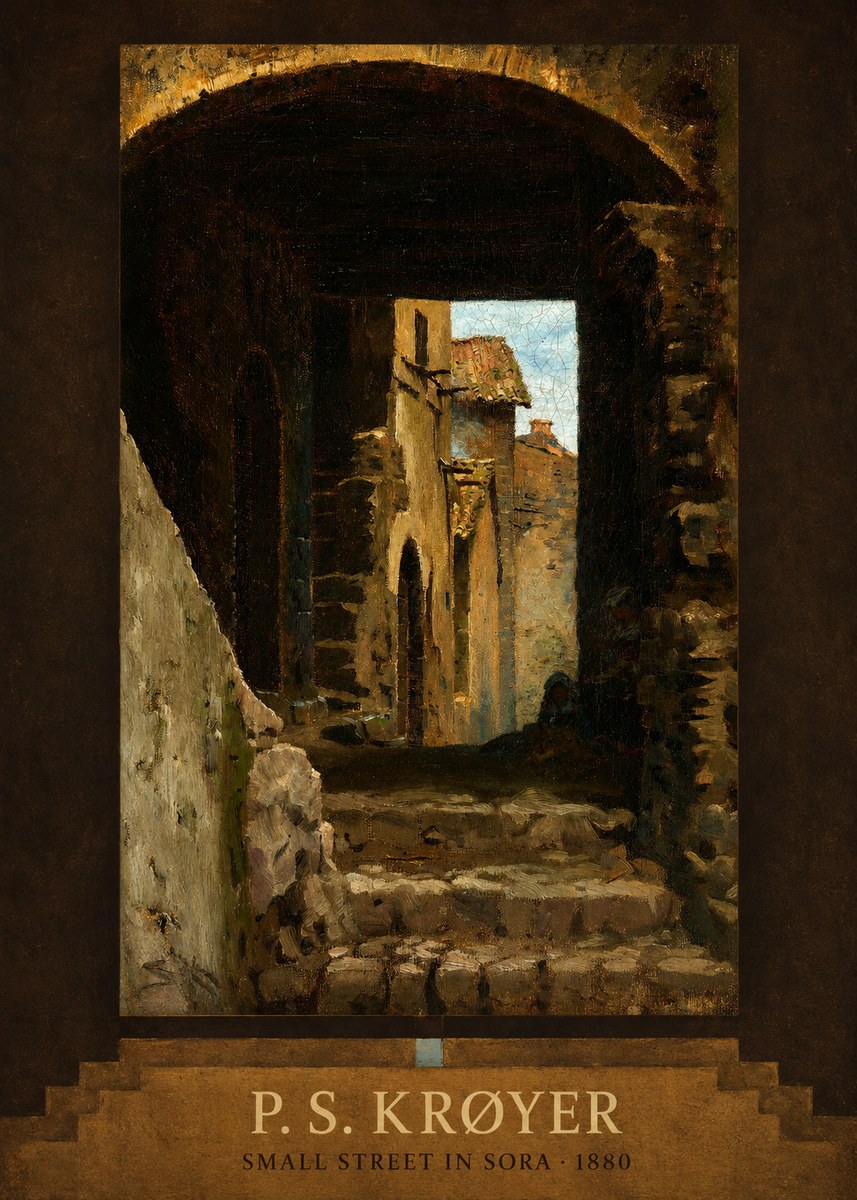 P.S. Krøyer Archway in an Italian Street No5 - Plakát
