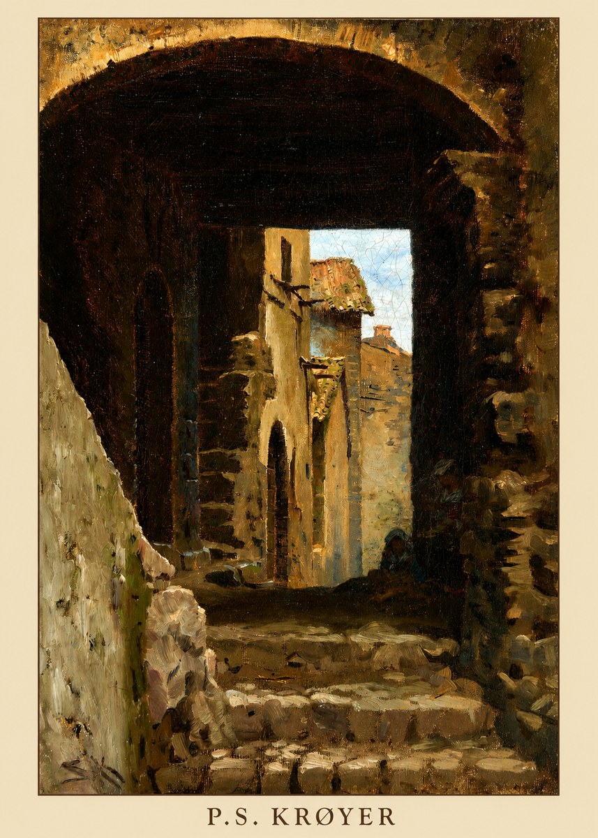 P.S. Krøyer Archway in an Italian Street No6 - Plakát