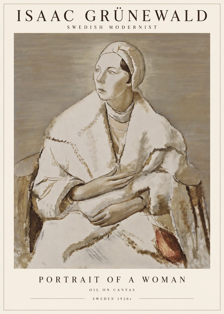 Isaac Grünewald Woman in a White Wrap No3 - Plakát