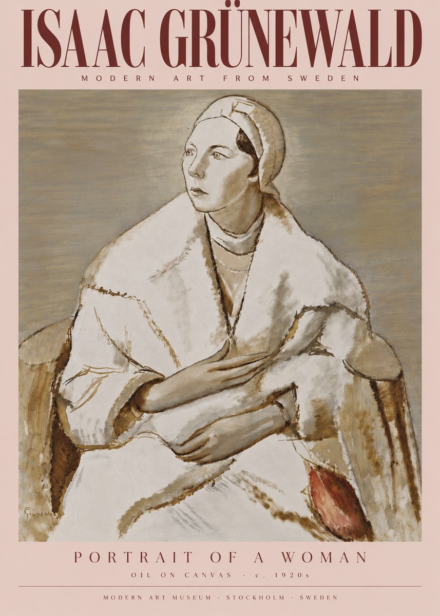 Isaac Grünewald Woman in a White Wrap No6 - Plakát