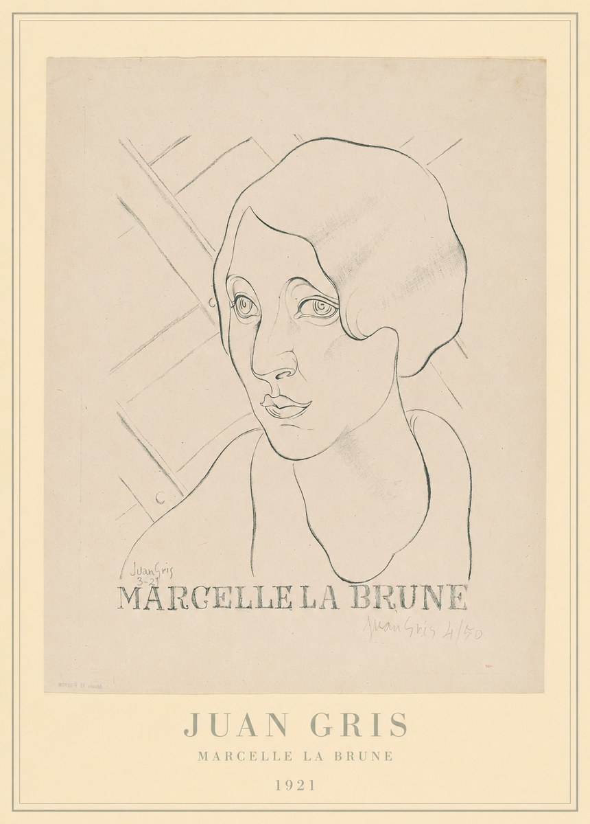 Juan Gris Marcelle La Brune I No4 - Plakát