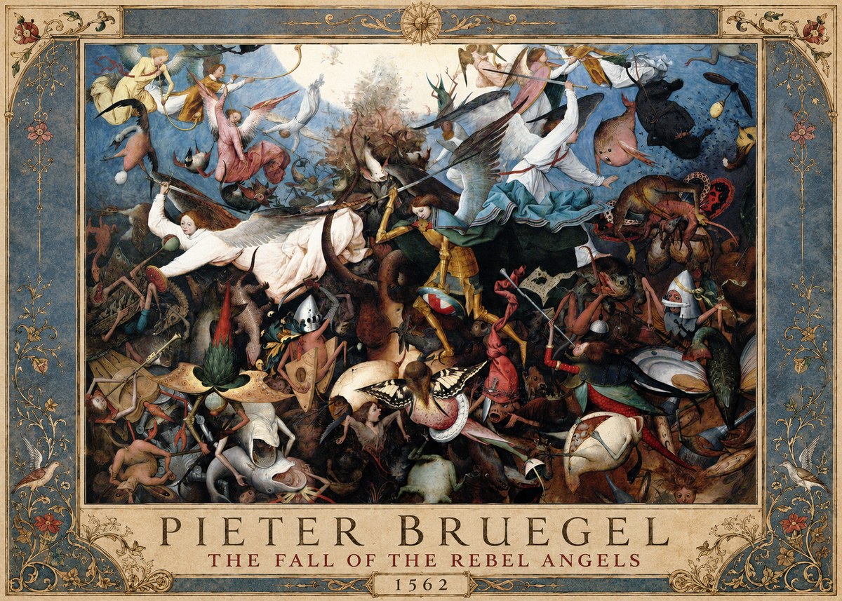 Pieter Bruegel The Fall of the Rebel Angels I No1 - Plakát