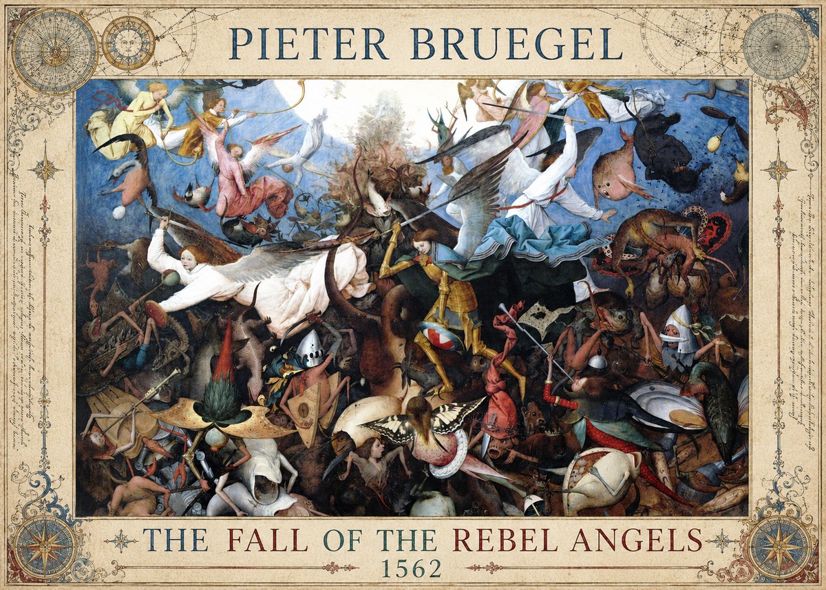 Pieter Bruegel The Fall of the Rebel Angels I No5 - Plakát