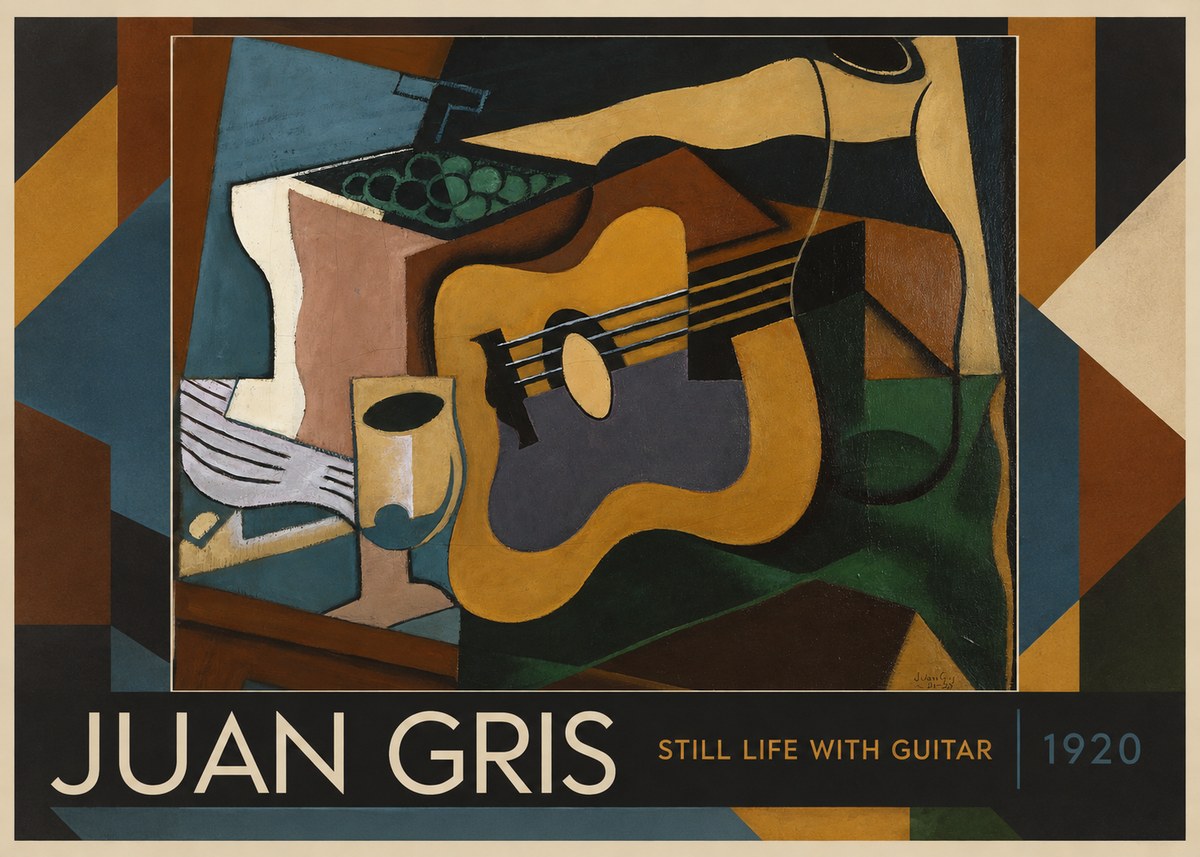 Juan Gris Still Life with Guitar No1 - Plakát