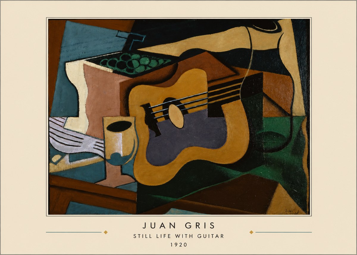 Juan Gris Still Life with Guitar No4 - Plakát