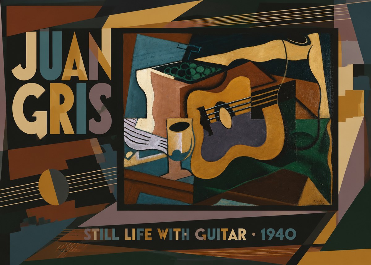 Juan Gris Still Life with Guitar No6 - Plakát