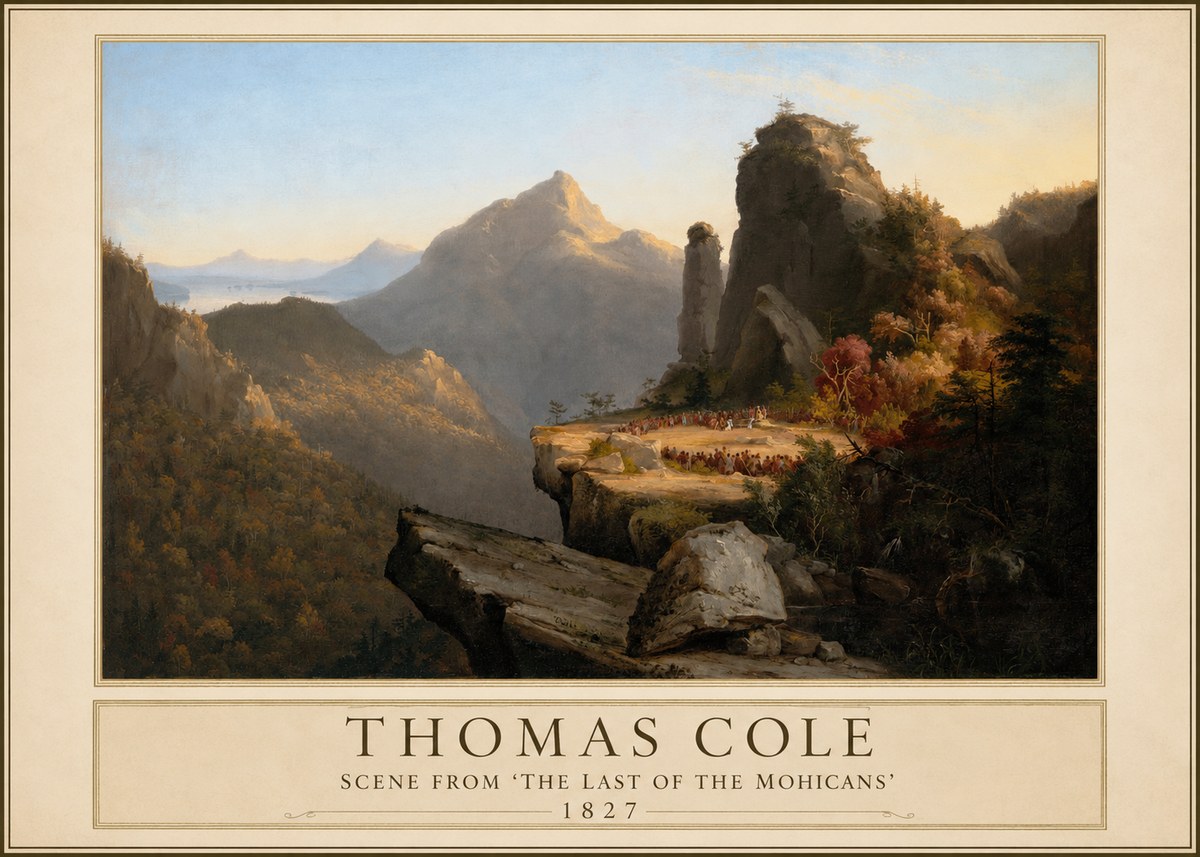 Thomas Cole Scene from 'the Last of the Mohicans' No1 - Plakát