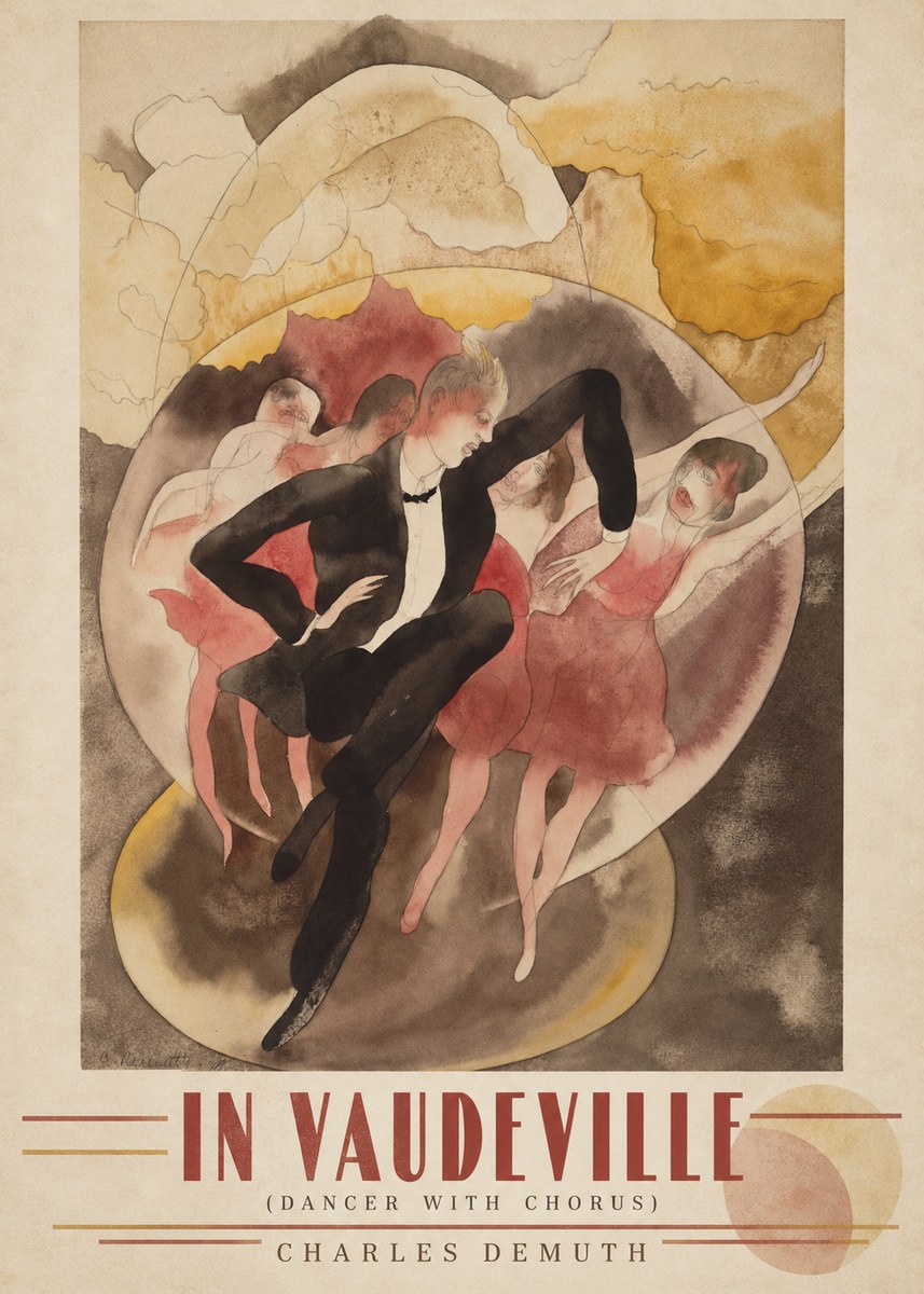 Charles Demuth In Vaudeville (Dancer with Chorus) No3 - Plakát