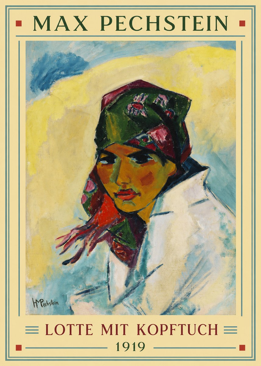 Max Pechstein Lotte Mit Kopftuch 1919 No2 - Plakát