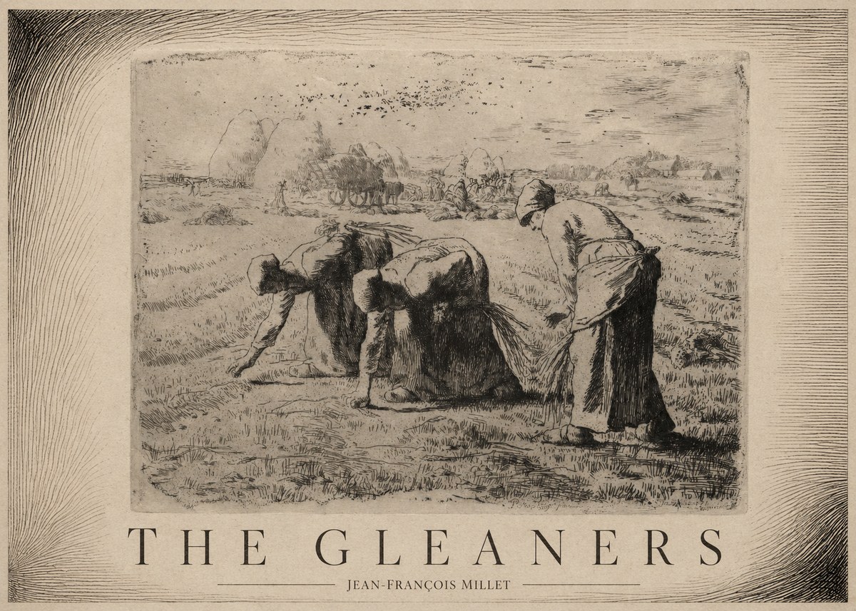 Jean-François Millet The Gleaners No6 - Plakát
