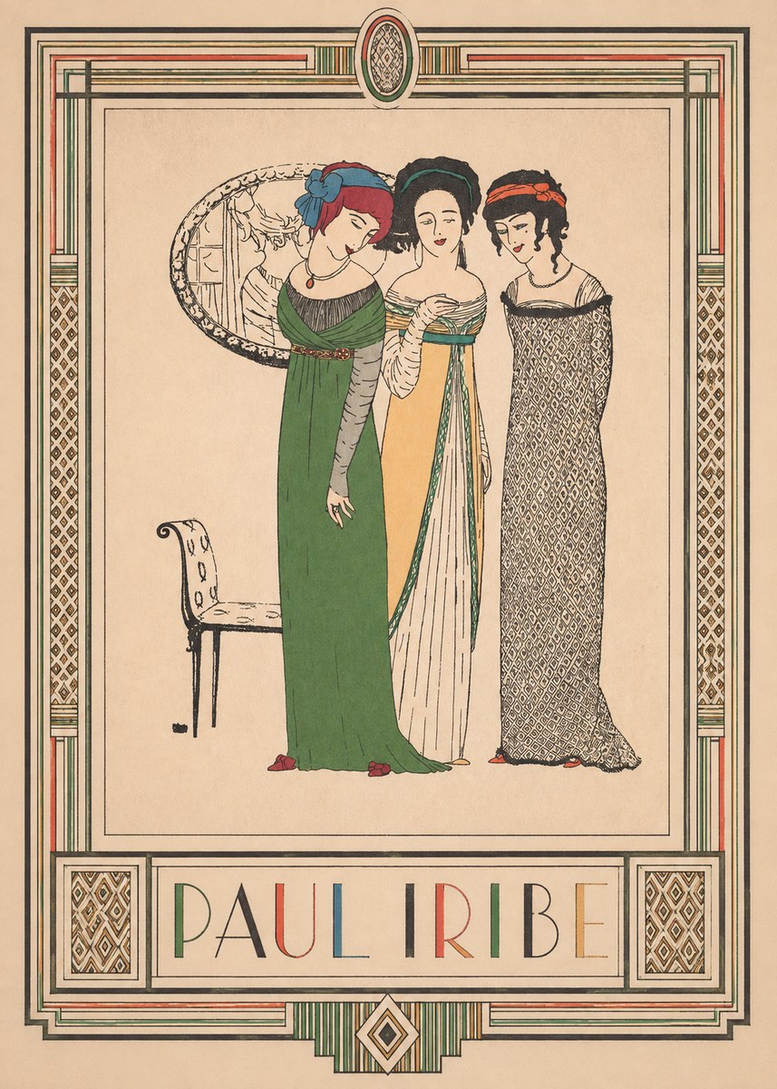 Paul Iribe Three Women in Fashion No3 - Plakát