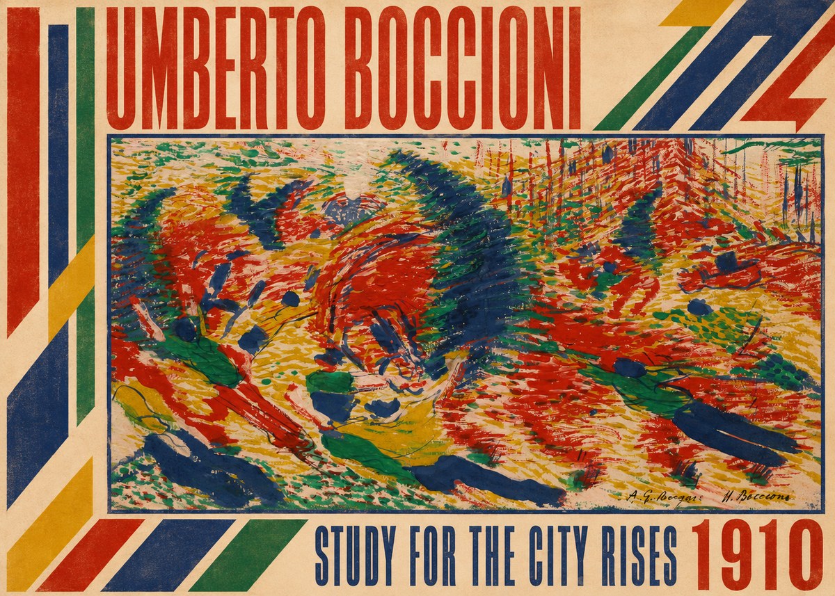 Umberto Boccioni Study for the City Rises No3 - Plakát