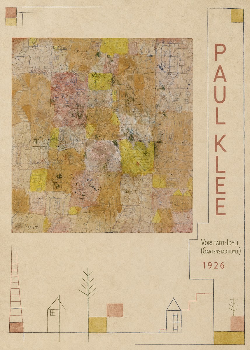 Paul Klee Vorstadt-idyll (Gartenstadtidyll) No2 - Plakát