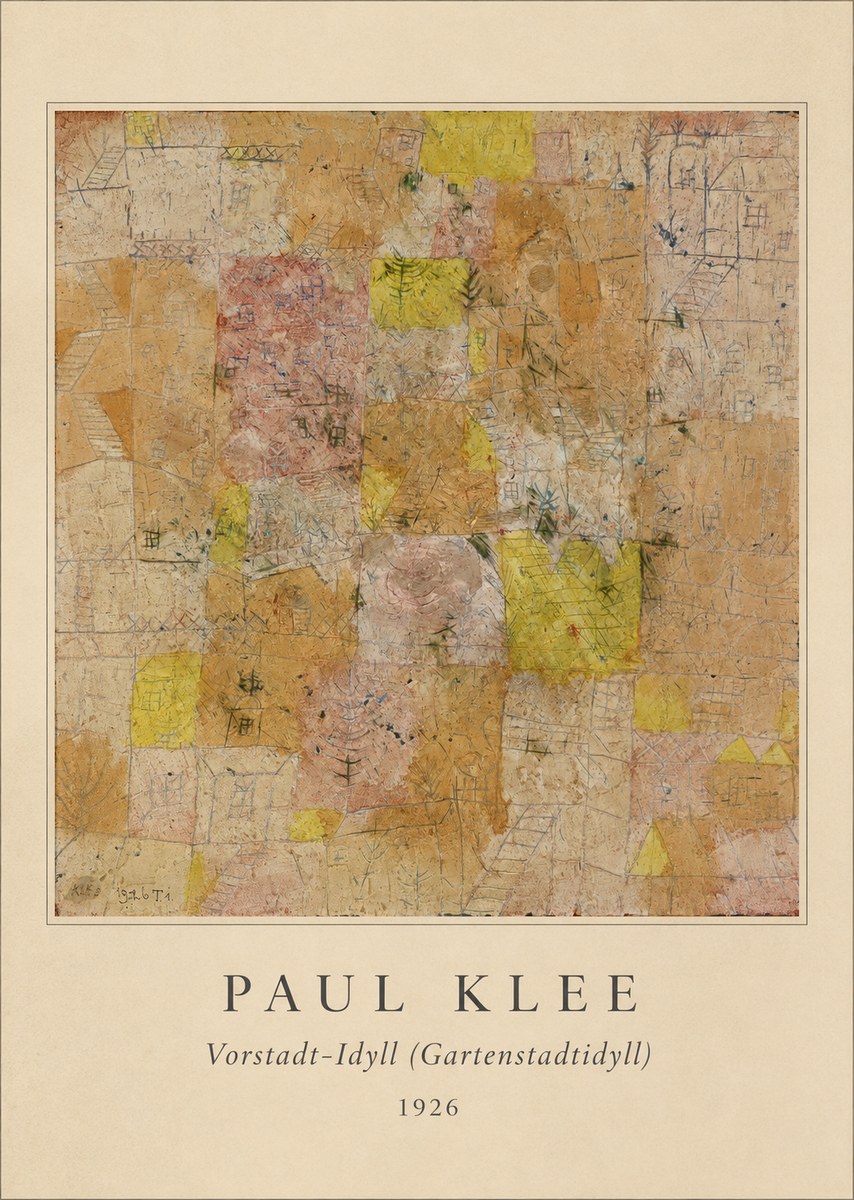Paul Klee Vorstadt-idyll (Gartenstadtidyll) No3 - Plakát