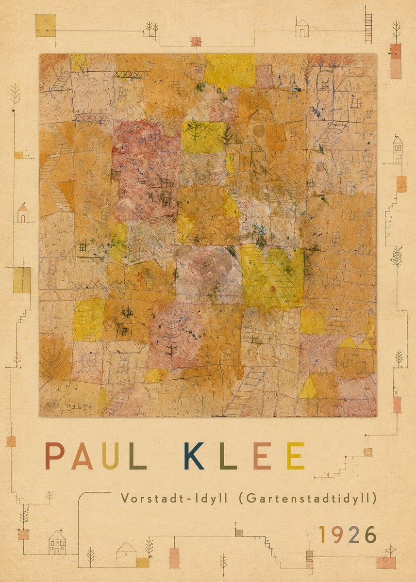 Paul Klee Vorstadt-idyll (Gartenstadtidyll) No6 - Plakát