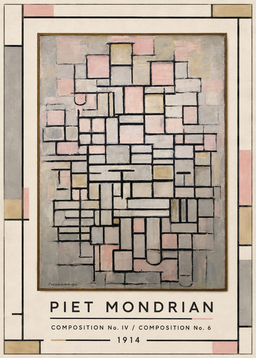 Piet Mondrian Composition No. Iv / Composition No. 6 No1 - Plakát