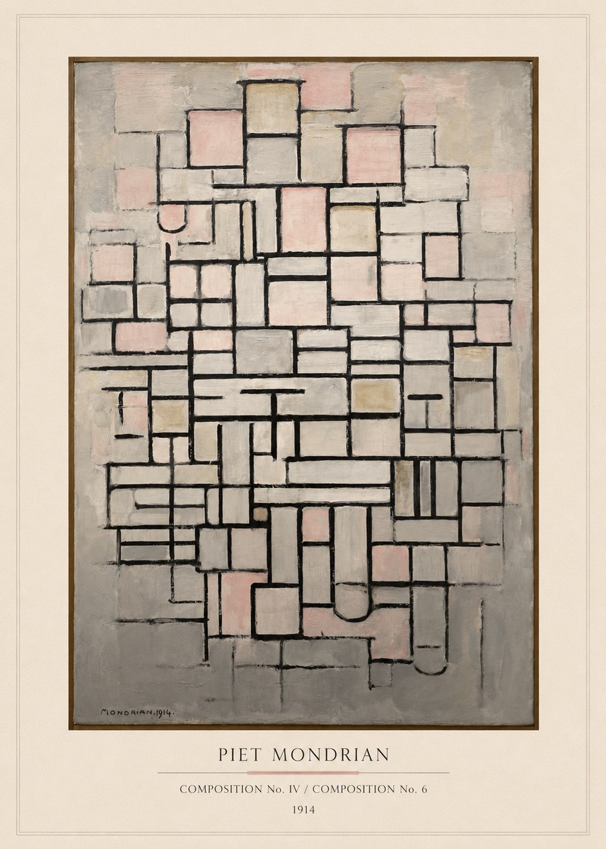 Piet Mondrian Composition No. Iv / Composition No. 6 No5 - Plakát