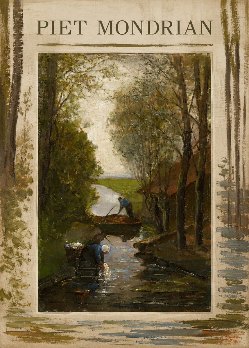 Piet Mondrian Washday on the Canal No2 - Plakát
