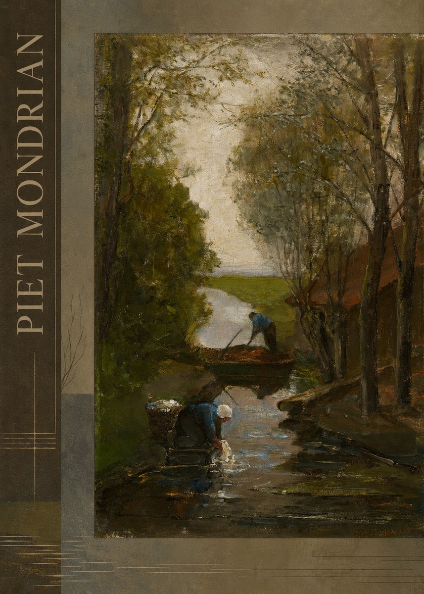 Piet Mondrian Washday on the Canal No4 - Plakát