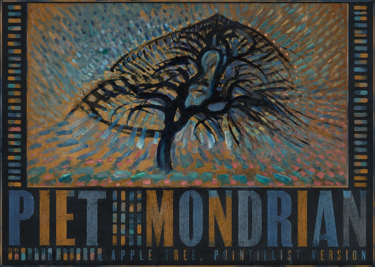 Piet Mondrian Apple Tree, Pointillist Version No5 - Plakát