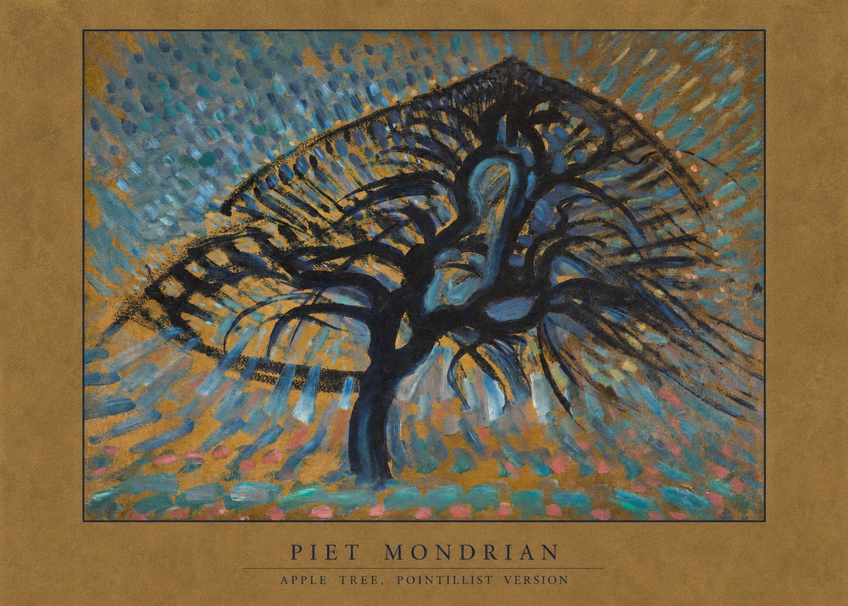 Piet Mondrian Apple Tree, Pointillist Version No6 - Plakát