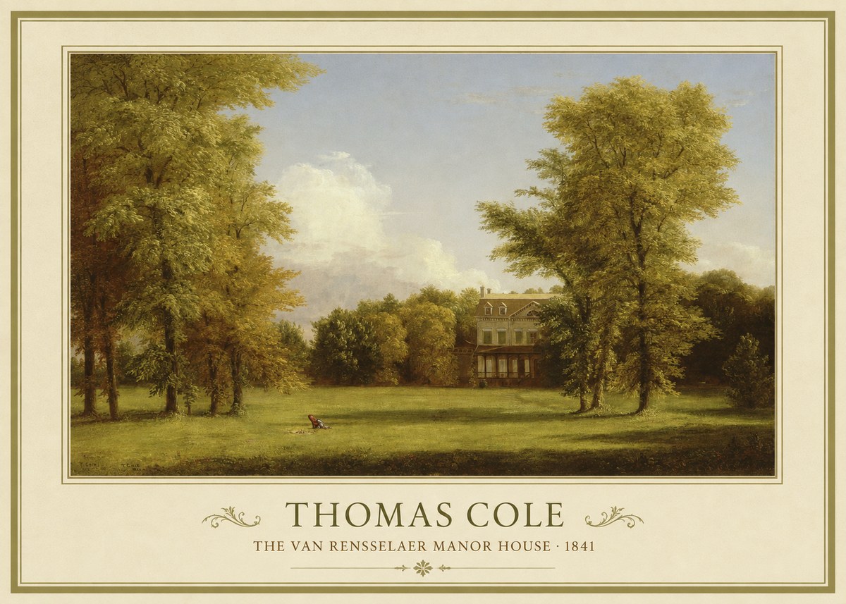 Thomas Cole The Van Rensselaer Manor House - 1841 No1 - Plakát