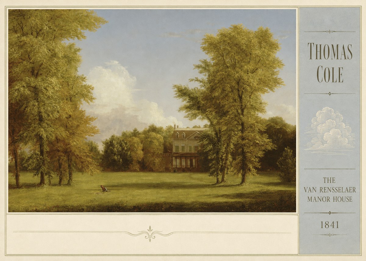 Thomas Cole The Van Rensselaer Manor House - 1841 No5 - Plakát