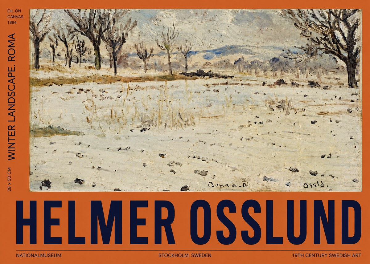 Helmer Osslund Winter Landscape. Roma No2 - Plakát