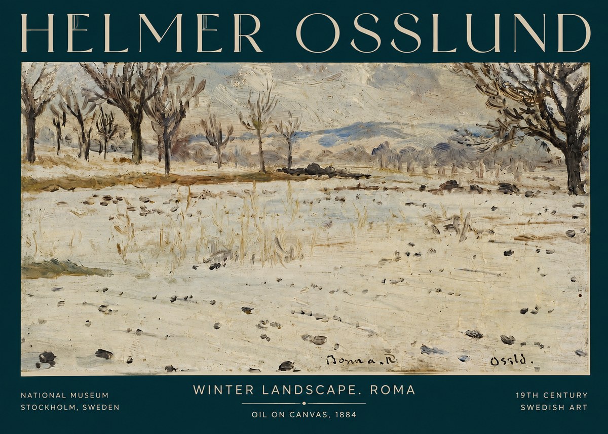 Helmer Osslund Winter Landscape. Roma No3 - Plakát