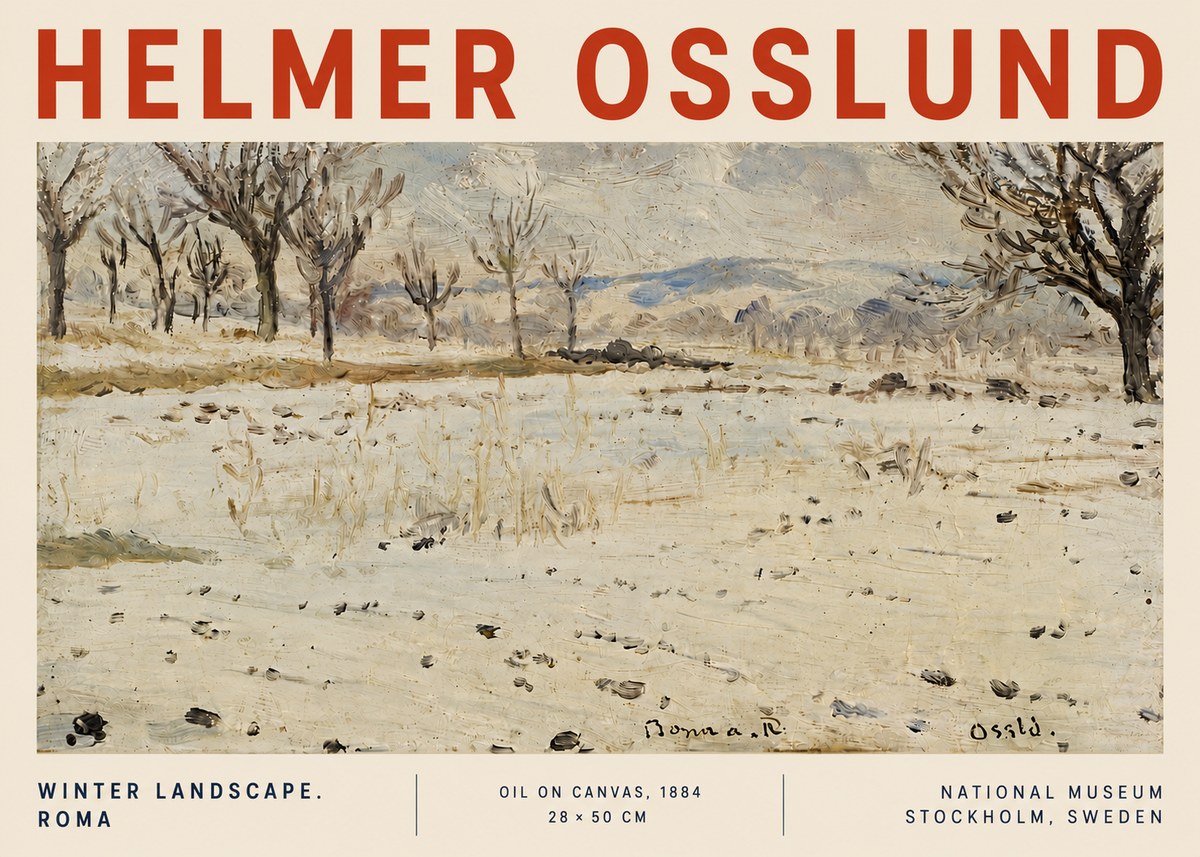 Helmer Osslund Winter Landscape. Roma No4 - Plakát