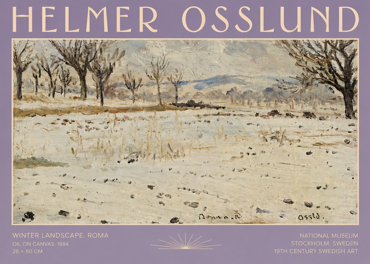 Helmer Osslund Winter Landscape. Roma No5 - Plakát