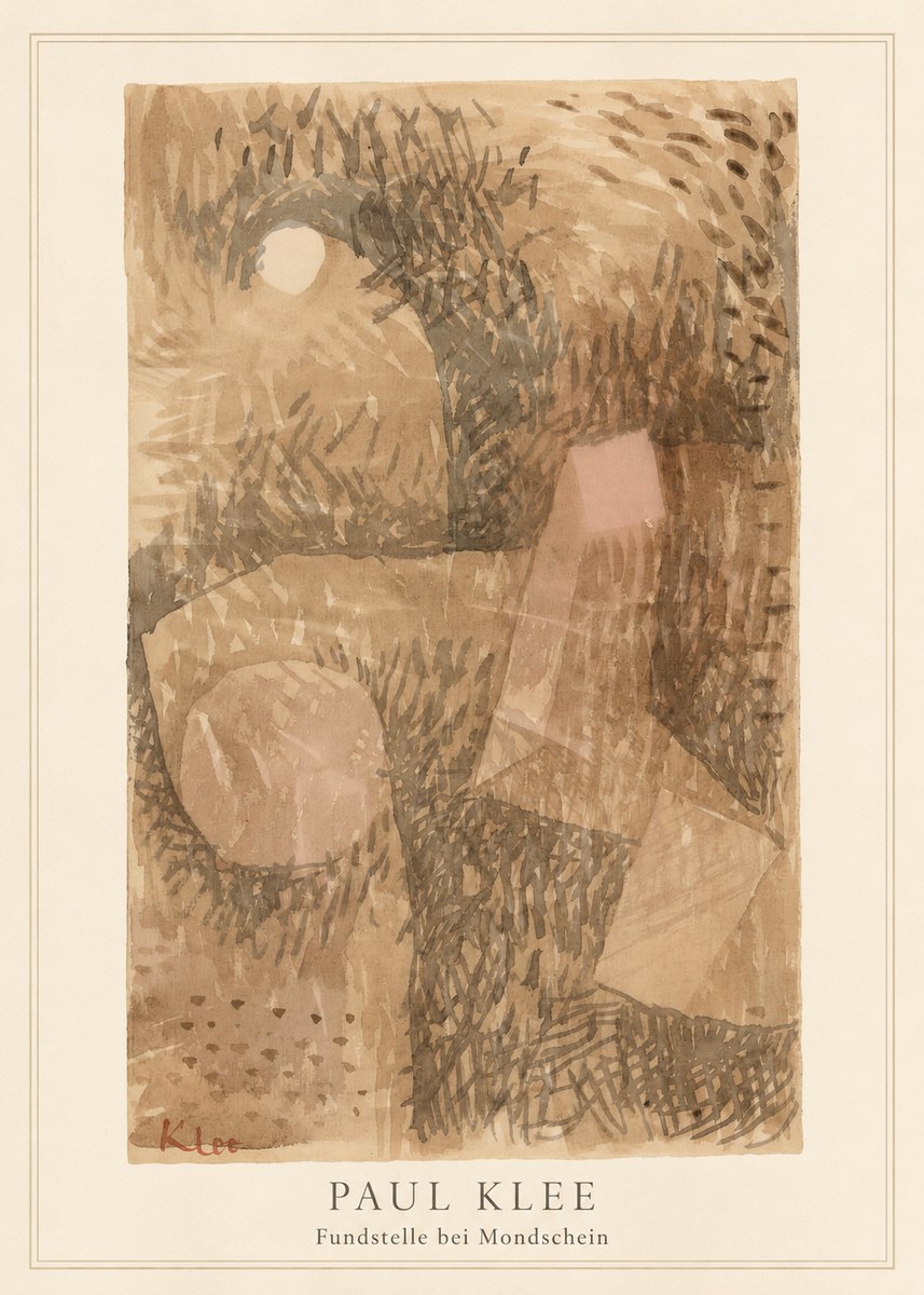 Paul Klee Fundstelle Bei Mondschein No3 - Plakát