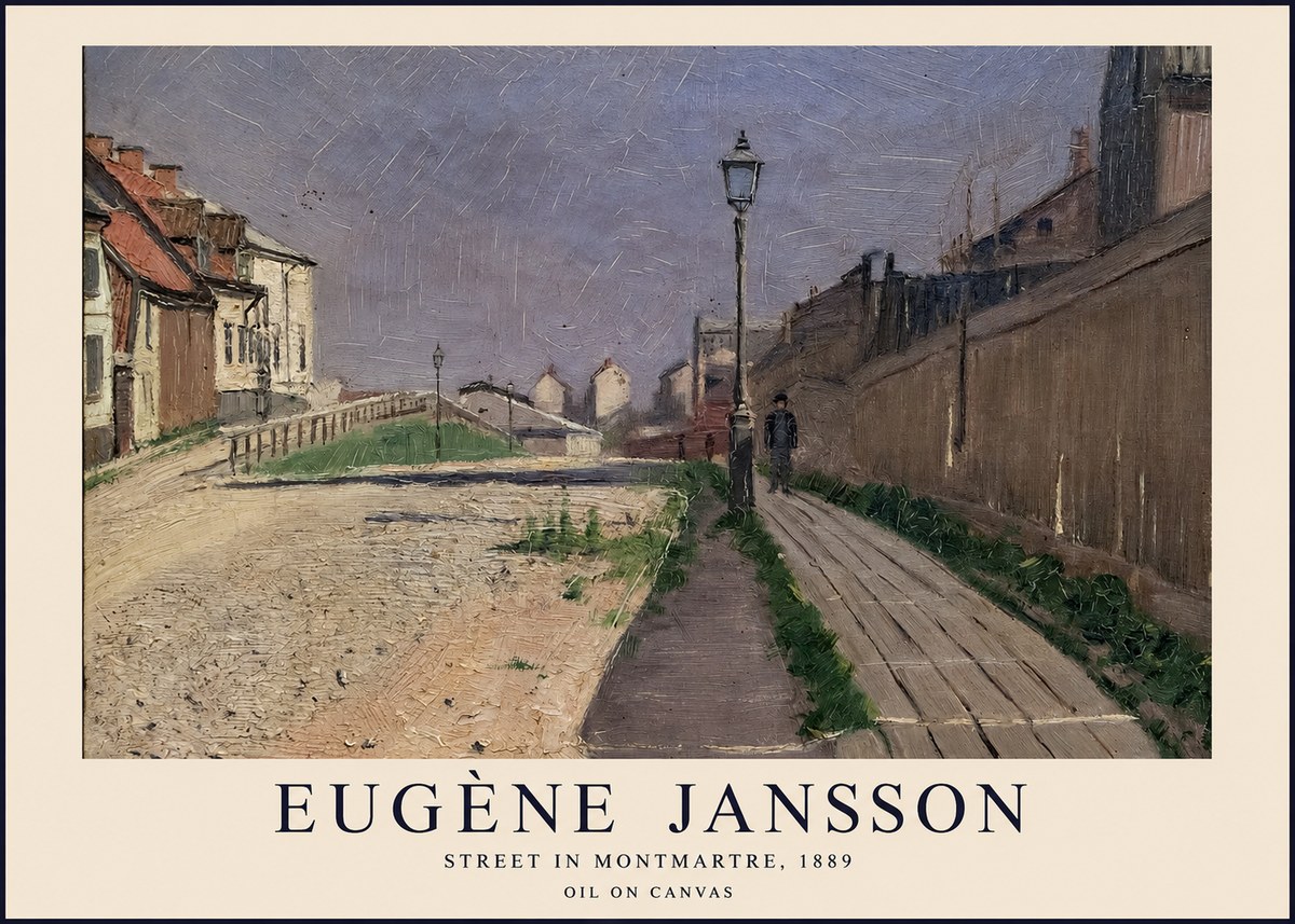 Eugène Jansson Street in Montmartre, 1889 No1 - Plakát