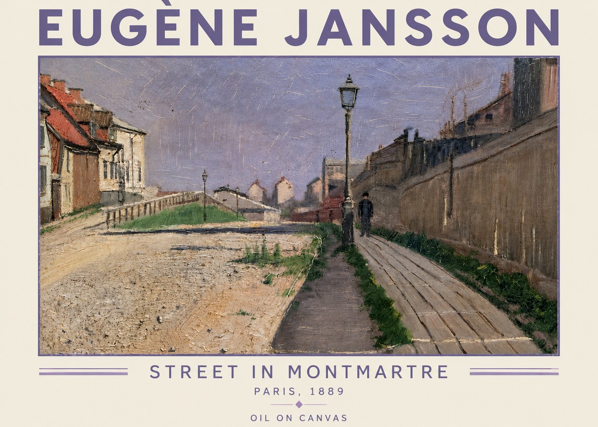 Eugène Jansson Street in Montmartre, 1889 No4 - Plakát
