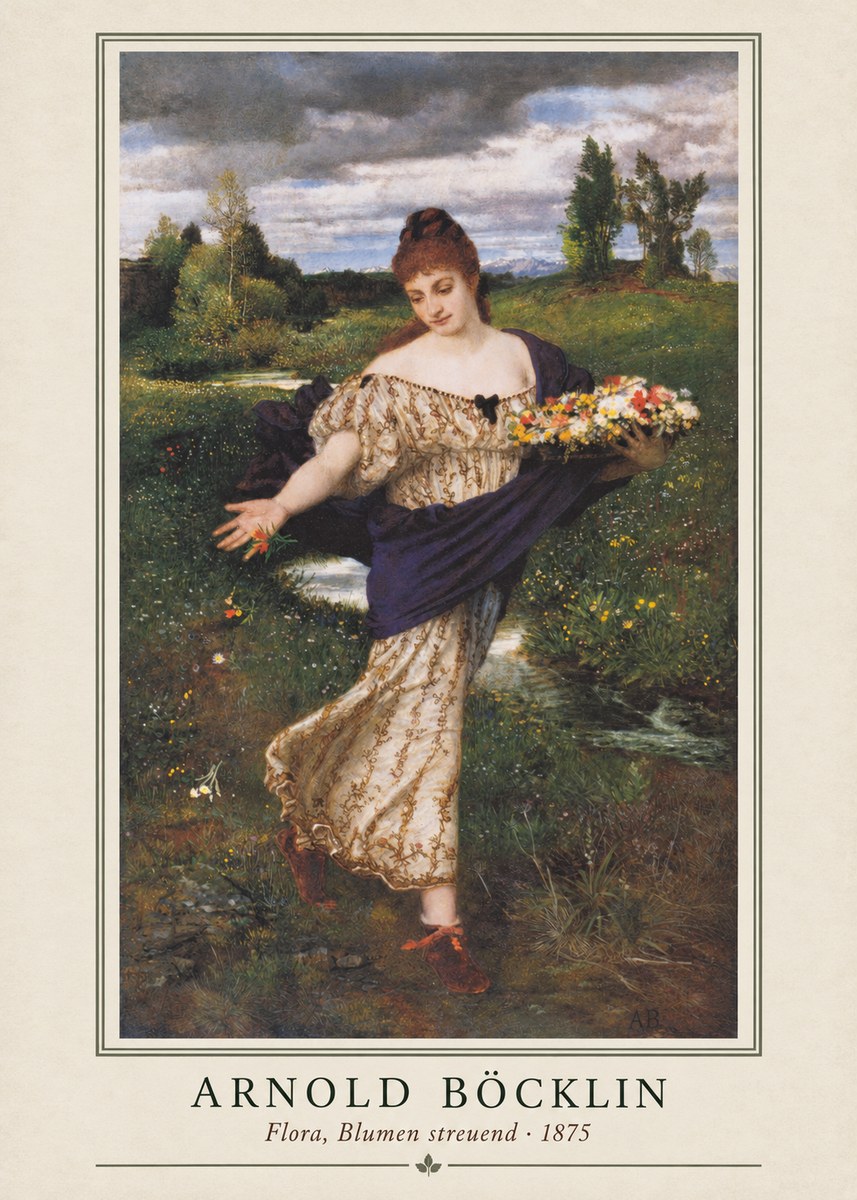 Arnold Böcklin Flora, Blumen Streuend I No1 - Plakát
