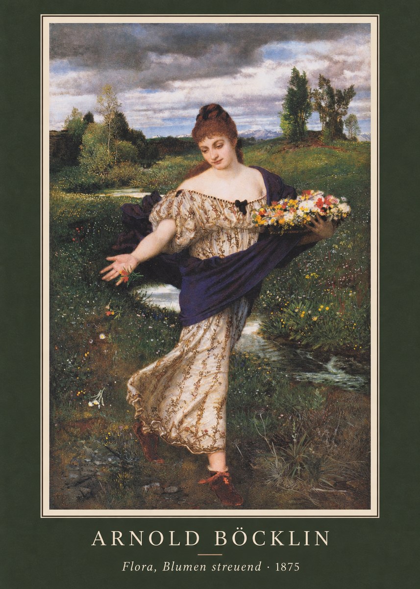Arnold Böcklin Flora, Blumen Streuend I No3 - Plakát