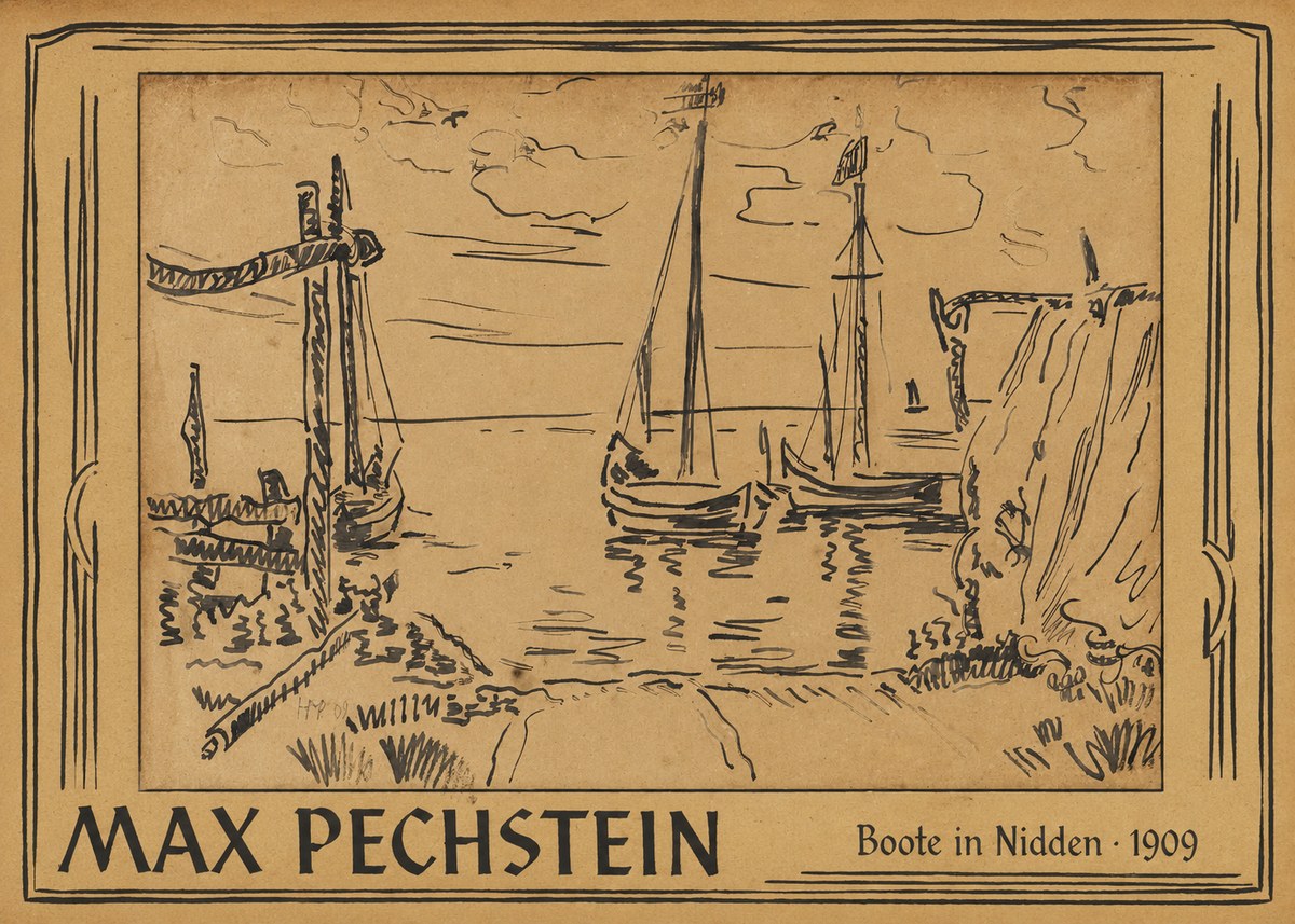 Max Pechstein Boote in Nidden No1 - Plakát
