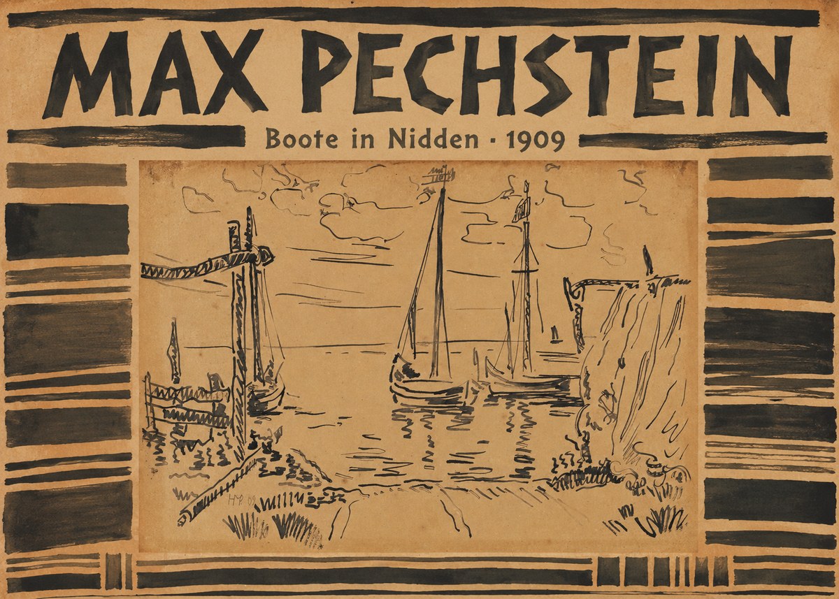Max Pechstein Boote in Nidden No3 - Plakát