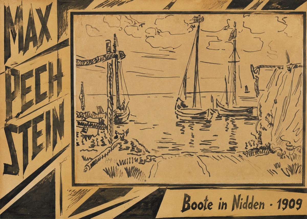Max Pechstein Boote in Nidden No5 - Plakát