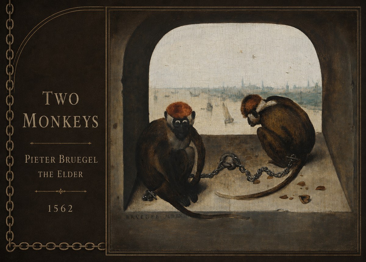 Pieter Bruegel Two Monkeys I No2 - Plakát