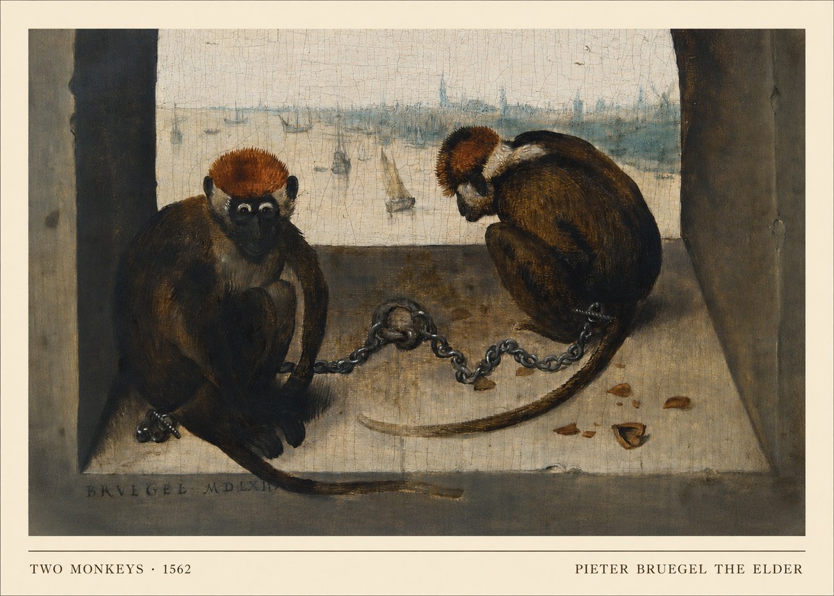 Pieter Bruegel Two Monkeys I No4 - Plakát