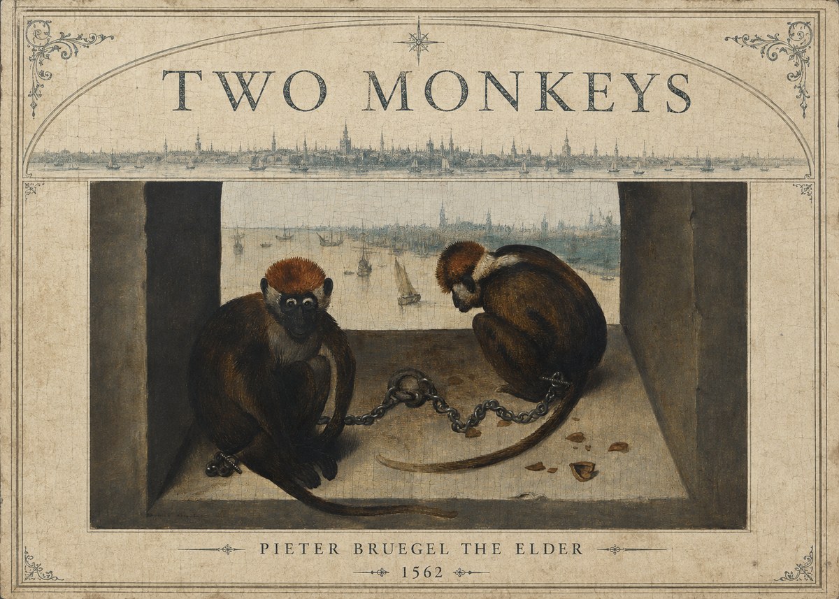Pieter Bruegel Two Monkeys I No6 - Plakát