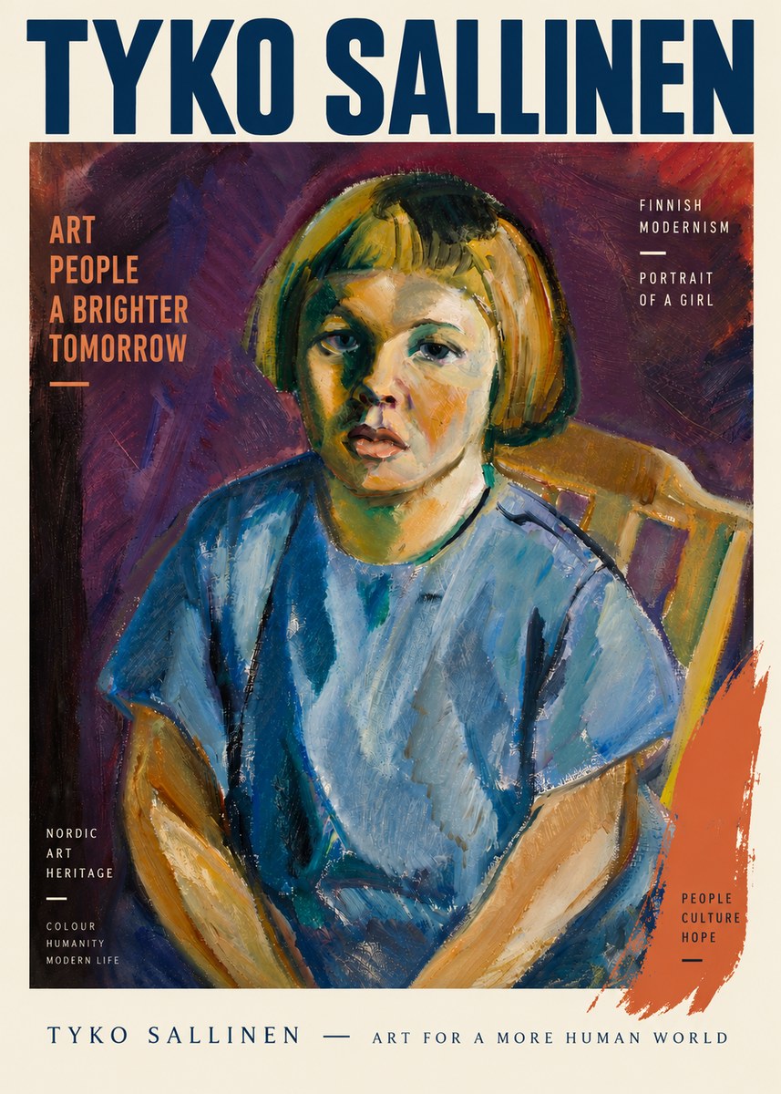 Tyko Sallinen Portrait of a Girl I No5 - Plakát