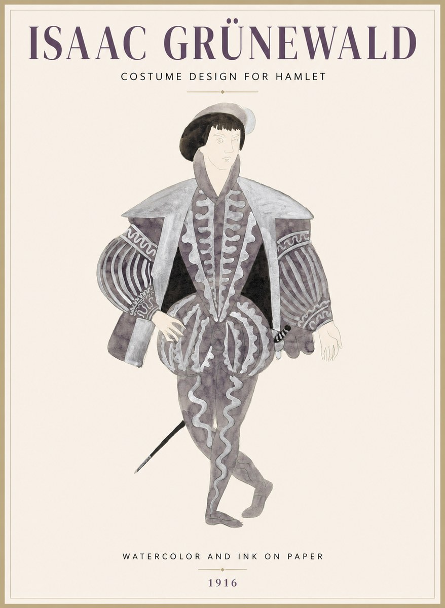 Isaac Grünewald Costume Design for Hamlet No1 - Plakát