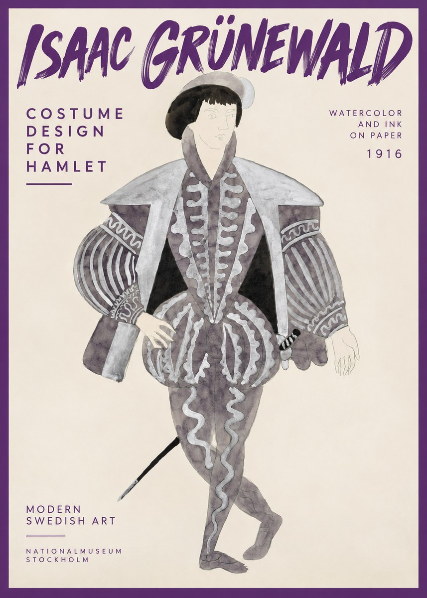 Isaac Grünewald Costume Design for Hamlet No2 - Plakát