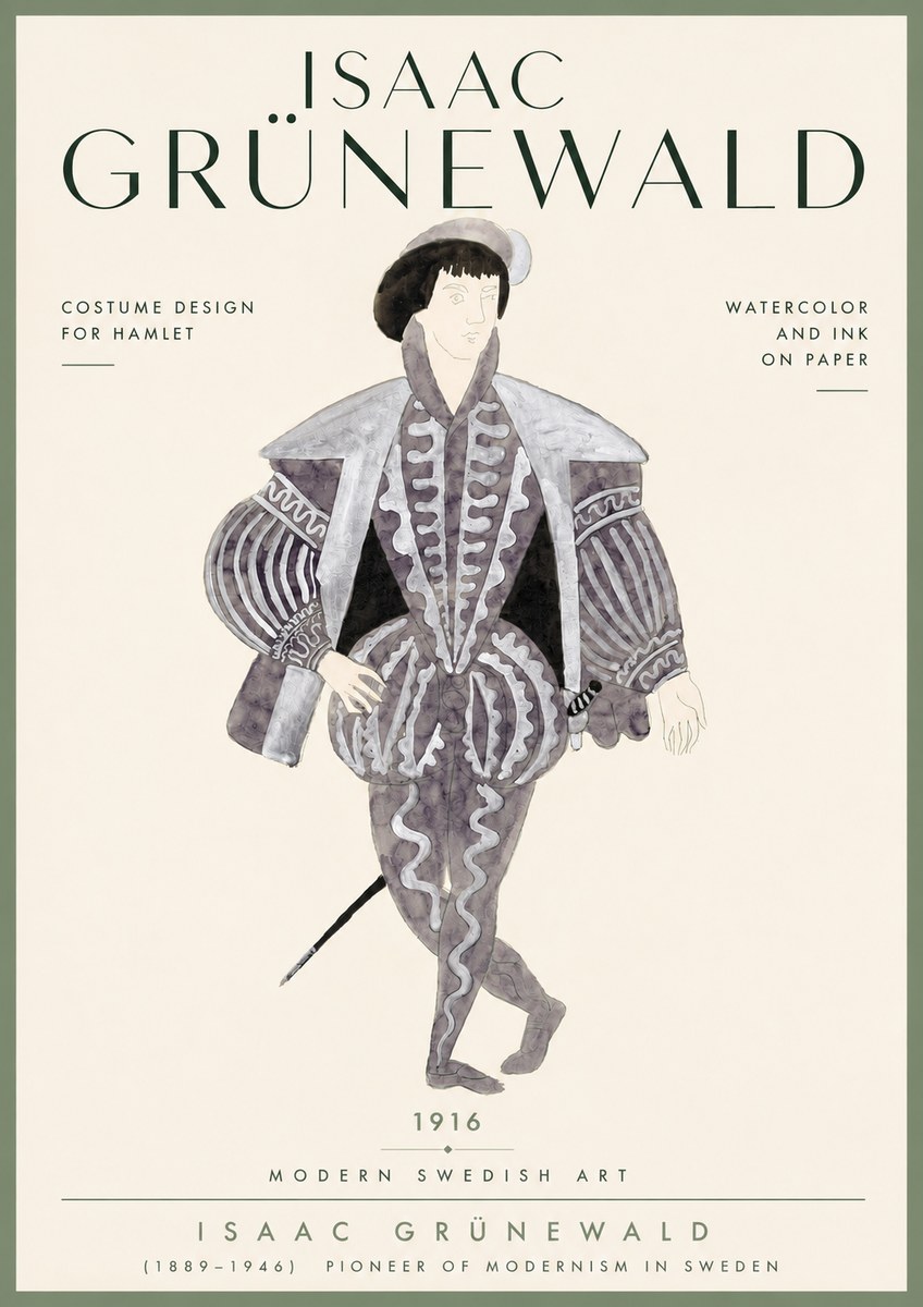 Isaac Grünewald Costume Design for Hamlet No4 - Plakát
