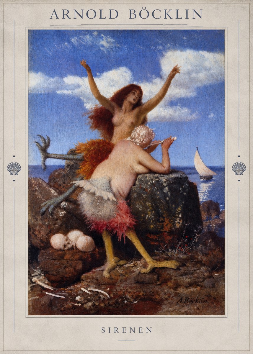 Arnold Böcklin Sirenen No4 - Plakát