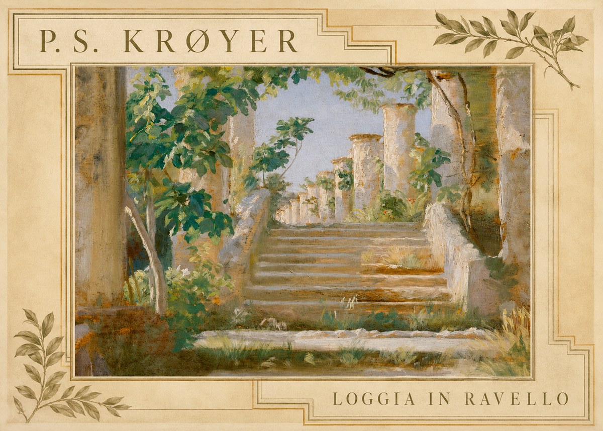 P.S. Krøyer Loggia in Ravello No3 - Plakát