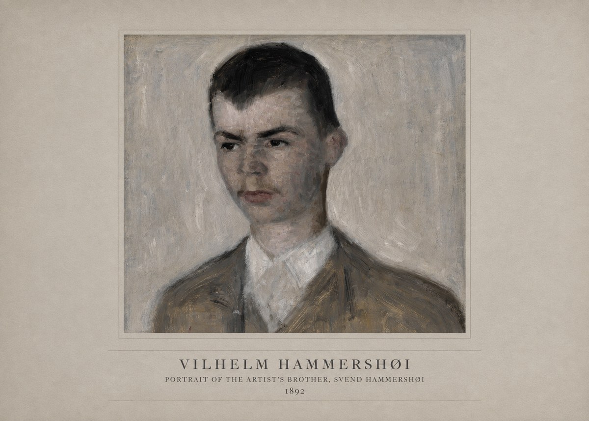 Vilhelm Hammershøi Portrait of the Artist's Brother, Svend Hammershøi No4 - Plakát